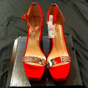Red Snake Skin Heels